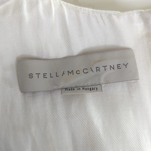 Stella McCartney Lace Eyelet Crew Neck Cotton Shift Mini Dress White 42 US 8 - Picture 14 of 17